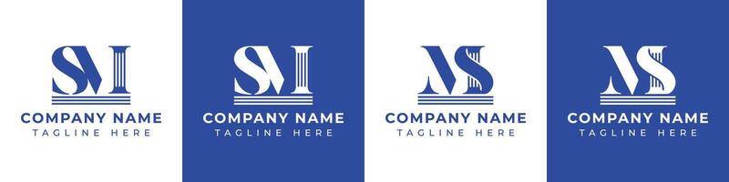 Letters MS and SM Pillar Logo, suitable for business with MS and SM related to Pillar vector
