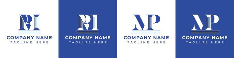 Letters MP and PM Pillar Logo, suitable for business with MP and PM related to Pillar vector