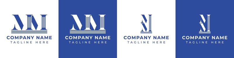 Letters MM Pillar Logo Set, suitable for any business with MM related to Pillar vector