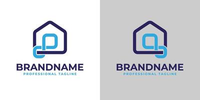 Letters P or Q Infinity Home Logo, Suitable for business related to Home with P or Q initial vector