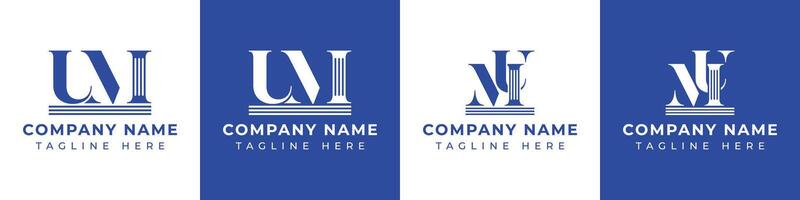 Letters MU and UM Pillar Logo, suitable for business with MU and UM related to Pillar vector