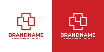 Number 4 Medical Cross Logo, suitable for business related to Medical Cross or Pharmacy vector