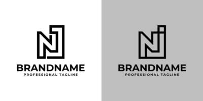 Letters NJ Monogram Logo, suitable for any business with NJ or JN initials vector