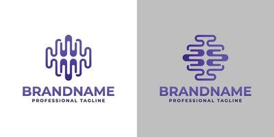 Letters WM or EB Brain Logo, suitable for business with WM, MW, EB, or BE initial vector