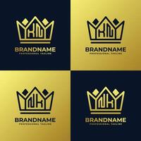 Letters KN and NK Home King Logo Set, suitable for business with NK or KN initials vector