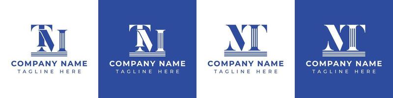 Letters MT and TM Pillar Logo, suitable for business with MT and TM related to Pillar vector