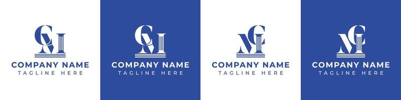 Letters MC and CM Pillar Logo, suitable for business with MC and CM related to Pillar vector