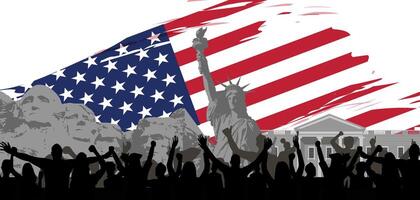 crowd american. Used for decoration, advertising design, websites or publications, banners, posters and brochures. vector