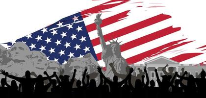crowd american. Used for decoration, advertising design, websites or publications, banners, posters and brochures. vector