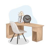 Illustration of desk vector