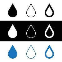 Water drop icon, Water droplet symbol, Minimalistic drop icon set design. vector