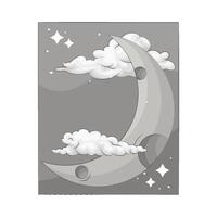 ilustración de creciente Luna vector