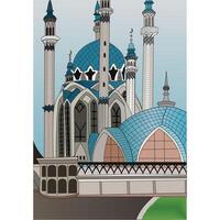 Illustration of of Kul Sharif mosque Russia vector