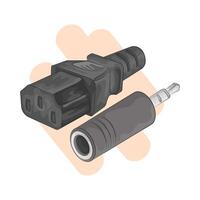 Illustration of jack connector vector