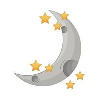 Illustration of crescent moon vector