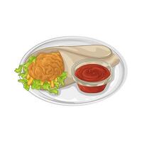 ilustración de tacos con salsa vector