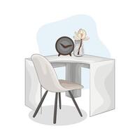 Illustration of desk vector