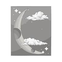 Illustration of crescent moon vector