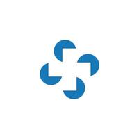 a blue cross logo on a white background vector