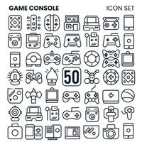 game console icons set 50 vector