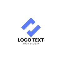 a blue and white logo with a square shape vector