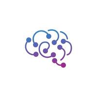 a brain with many dots on it vector