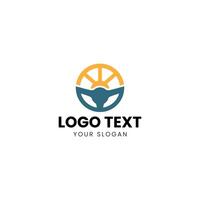 car steering wheel logo template vector