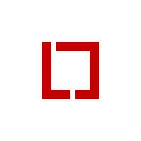 a red square with a white background vector