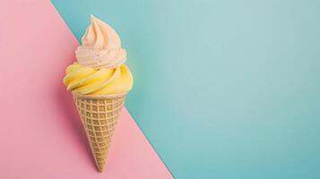 Ice cream colourful summer treat, sweet dessert in summertime, holiday food photo