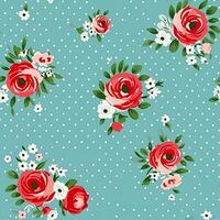 Seamless pattern, tileable floral country holiday print with roses, dots and flowers for wallpaper, wrapping paper, scrapbook, fabric and polka dot roses product design photo