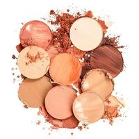 belleza producto y productos cosméticos textura como circulo forma diseño, maquillaje sonrojo sombra polvo como resumen lujo cosmético antecedentes foto