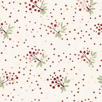 Seamless pattern, tileable modern botanical Christmas holiday, country berry dots print for wallpaper, wrapping paper, scrapbook, fabric and product design photo