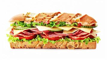 Perfecto junquillo sándwich, rápido comida cadena menú comercial foto