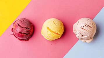Ice cream colourful summer treat, sweet dessert in summertime, holiday food photo