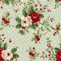 sin costura patrón, Enlosables Navidad fiesta floral, país flores puntos imprimir, Inglés campo rosas para fondo de pantalla, envase papel, álbum de recortes, tela y producto diseño foto