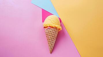 Ice cream colourful summer treat, sweet dessert in summertime, holiday food photo