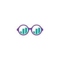 a pair of glasses with a graph on it vector