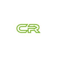 a green and white logo with the word crr vector