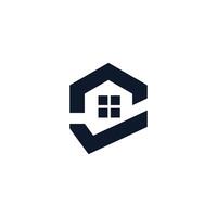 a house logo with a check mark on it vector