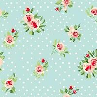 Seamless pattern, tileable floral country holiday print with roses, dots and flowers for wallpaper, wrapping paper, scrapbook, fabric and polka dot roses product design photo