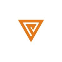 a triangle logo with orange and black colors vector