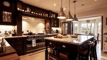 Bespoke kitchen design, country house and cottage interior design, English countryside style renovation and home decor photo