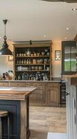 Bespoke kitchen design, country house and cottage interior design, English countryside style renovation and home decor photo