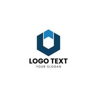 a blue hexagon logo design for a company vector