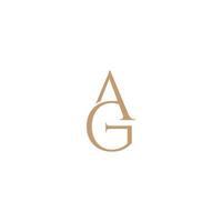 the letter a and g are in gold on a white background vector