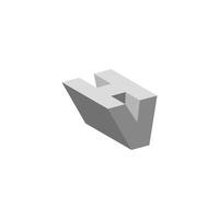 letter hv 3d gradient shadow simple vector