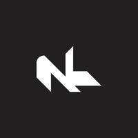 letter nl simple linked geometric logo vector