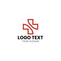 a red cross logo design vector