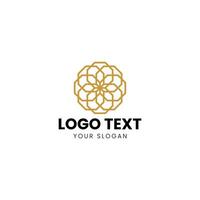 golden flower logo design vector