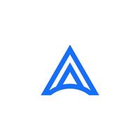 a blue triangle logo with a white background vector